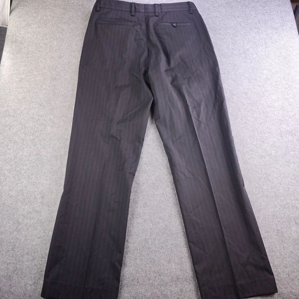 Banana Republic Dress Pants Mens 36x34 Modern Blue Pinstripe Wool Blend Flat